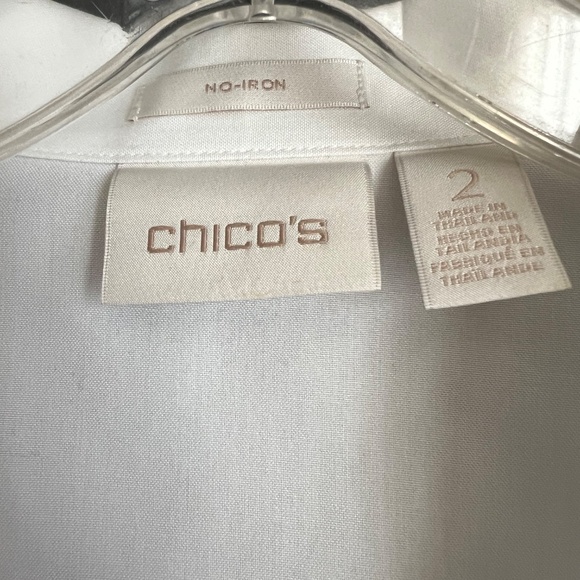 Chico's size 10-12 white cotton blouse (their size 2) - Picture 4 of 8